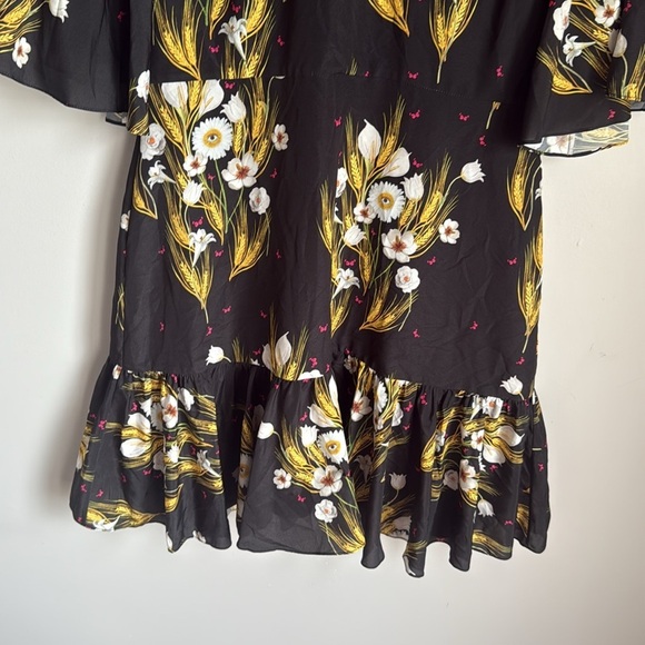 BORGO DE NOR DRESS ALBA BLACK FLORAL PRINT CREPE - Picture 4 of 13